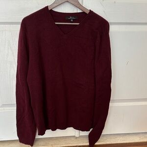 Men's Neck Burgundy Sweater